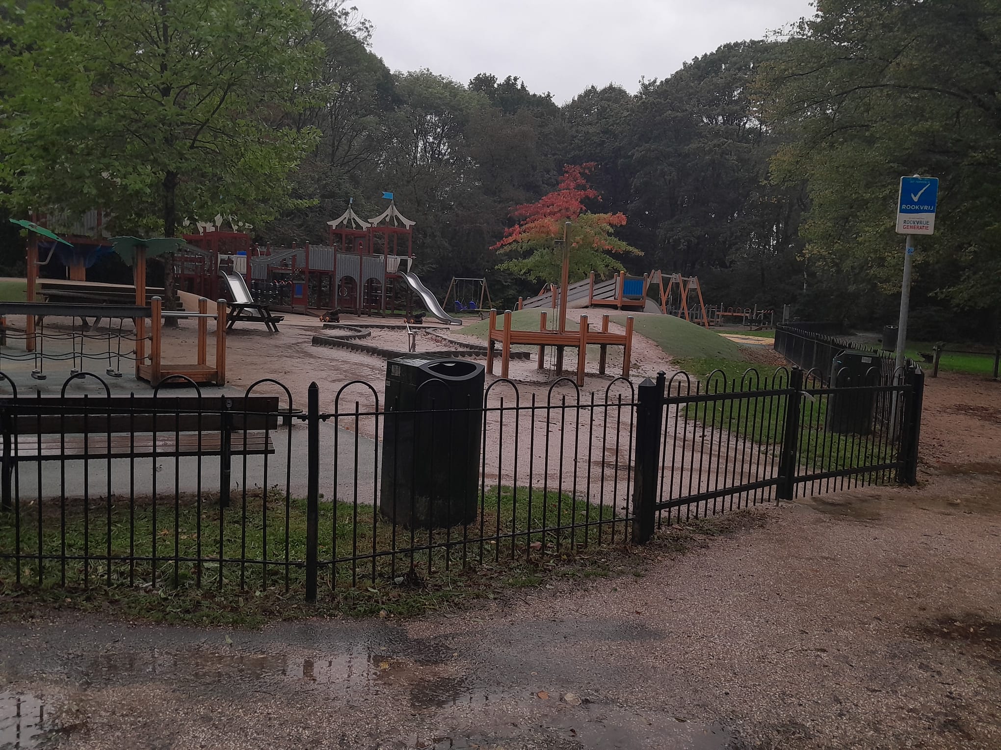 Photo of empty slides in the fall